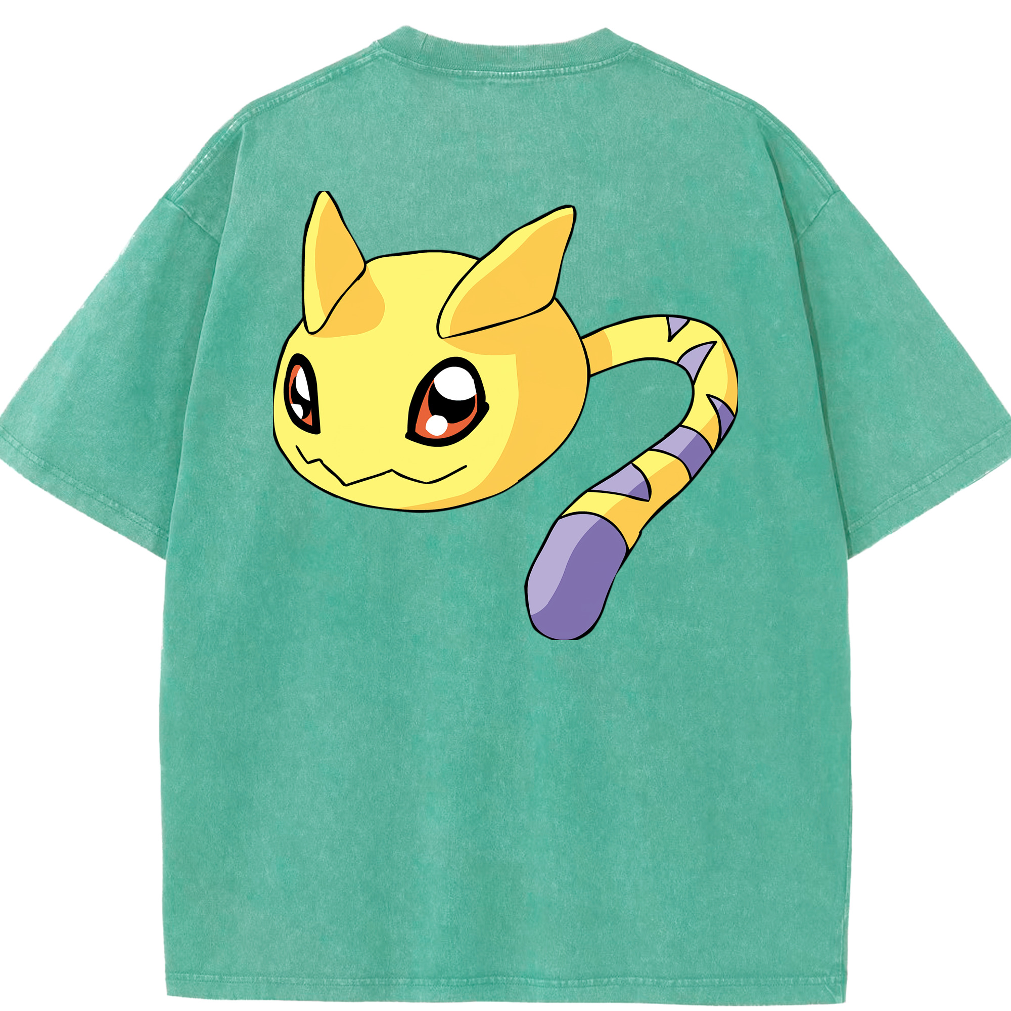 （画像用） Digimon デジタルモンスター/デジモン 綿100% ヴィンテージ風 半袖Tシャツ（背面プリント）